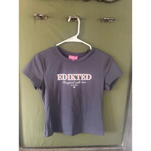 EDKITED “with love” Navy Top NWT Size Large